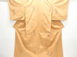 未使用品　唐辛子模様織り出し手織り紬単衣着物